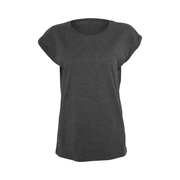 Build Your Brand Damen T-Shirt Ladies Extended Shoulder Tee, Lang Geschnittenes T-Shirt Für Frauen, Baumwolle, Charcoal, 3XL thumbnail