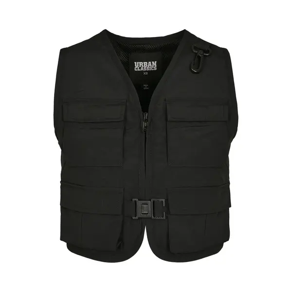 Urban Classics Damen Ladies Short Tactical Vest Jacke, Black, S thumbnail