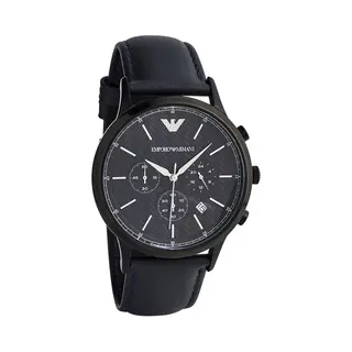 Emporio Armani Renato AR2481 Men's Chronograph Watch – 43mm Blue Dial Blue Leather Strap