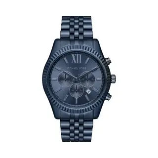 Michael Kros Michael Kors Lexington MK8480 Men's Chronograph Watch – 44mm Navy Blue Dial Steel Bracelet