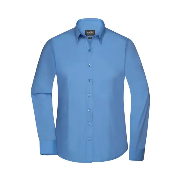James & Nicholson James And Nicholson Blouse Dames Met Lange Mouwen (Aqua) Maat Xxl thumbnail