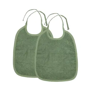 Slabbetje Meyco Basic Badstof Forest Green 2-pack