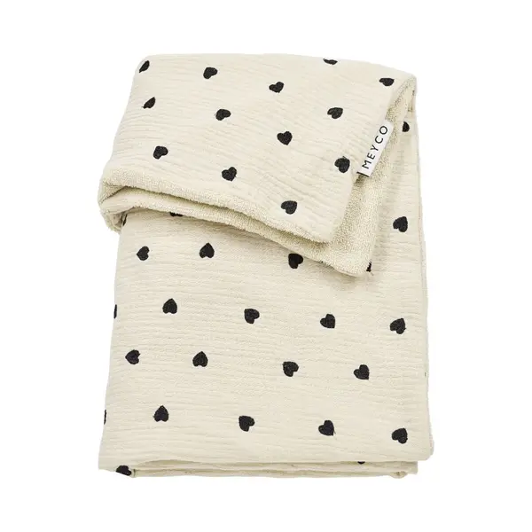 Meyco Baby Sweet Heart Babydecke - Pre-Washed Musselin - Soft Sand - 75x100cm - 1.5 Tog thumbnail