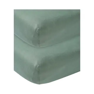 Hoeslaken Meyco 2st Wieg 40x80/90 Stone Green