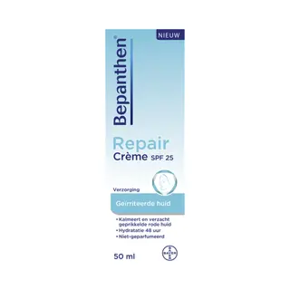Bepanthen Repair Crème Spf 25 | 50 Ml | Voor Gezicht, Hals En Decolleté | Kalmeert En Herstelt De Geprikkelde Rode Huid