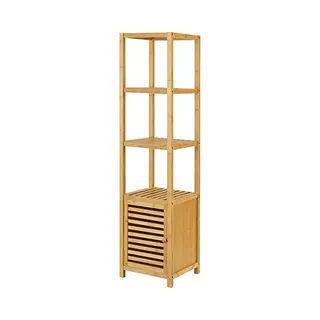 en.casa Staand Rek Liminka Bamboe Badkamerkast 140x34x33 Cm