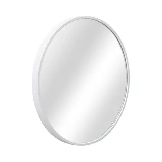 [en.casa] Wandspiegel, Ijsdesign, Rond, Aluminium, Diameter 40 Cm, Wit