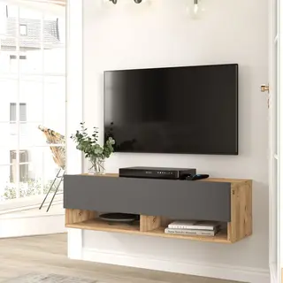 [en.casa] Tv-kast Met Deur, Opbergkast, Design Voor Woonkamer, Met 2 Opbergruimtes, Spaanplaat, Melamine