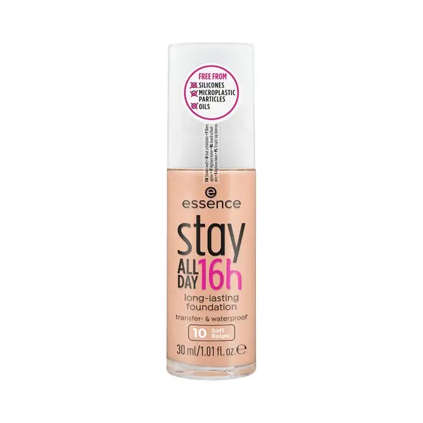 Essence stay All Day 16h langanhaltende Foundation 30 ml Pumpflasche Creme 10 Weiches Beige thumbnail