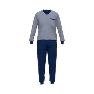 Götzburg Gotzburg Heren Pyjama V-hals - Middenblauw Mini Dessin