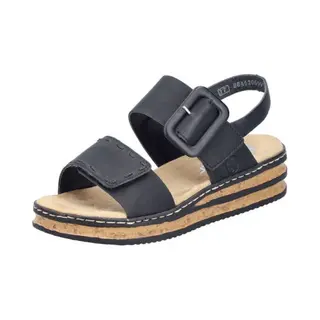 Rieker Women's Wedge Sandal - Black | 62950-00