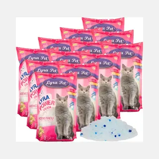Lyra Pet Katzenstreu 12 X 5 Liter Lyra Pet® Lyra Power® Silica Silikat Katzenstreu, Nicht Klumpend, Staubfrei