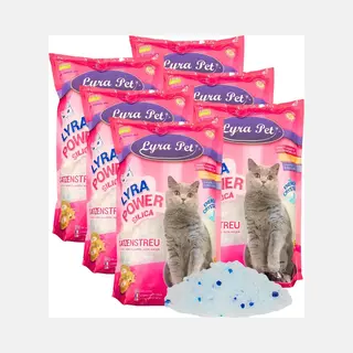 Lyra Pet Katzenstreu 6 X 5 Liter Lyra Pet® Lyra Power® Silica Silikat Katzenstreu, Nicht Klumpend, Staubfrei
