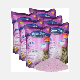 Lyra Pet Katzenstreu 6 X 5 Liter Lyra Pet® Lyra Power® Silica Silikat Klumpend Katzenstreu, Klumpend, Staubfrei