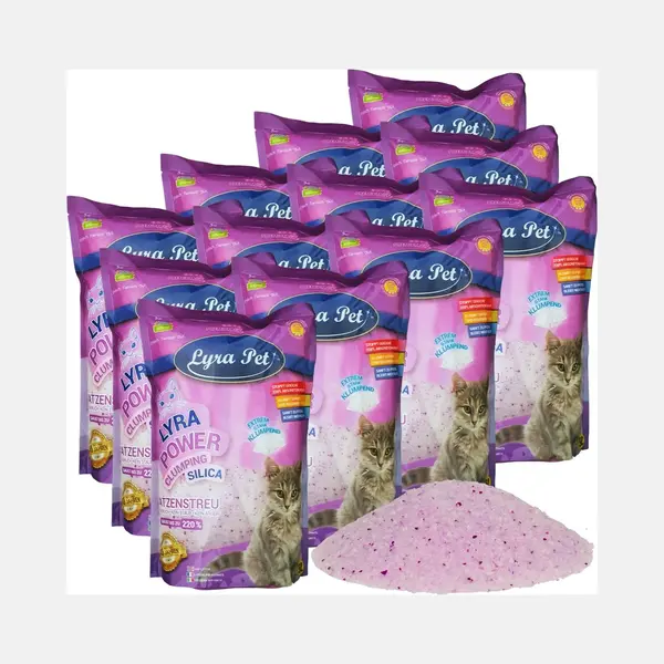 Lyra Pet - 12 X 5 Liter ® Lyra Power Silica Silikat Klumpend Katzenstreu thumbnail