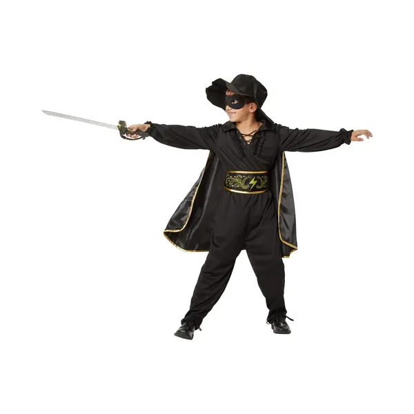 Tectake Boy's Zorro Costume In Black | Size, 5-6 Years thumbnail