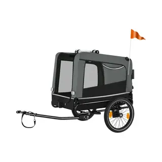 Tectake Hondenfietskar 3-in-1 – Grijs – 40kg – Opvouwbaar – Fiets & Buggy