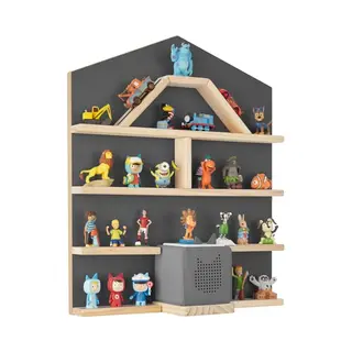 Tectake® Houten Wandrek - Plank Met Magneetstrips Voor Wandmontage - Wandplank Voor Kinderkamers - Opberger - Compatibel Met Tonies En Toniebox -