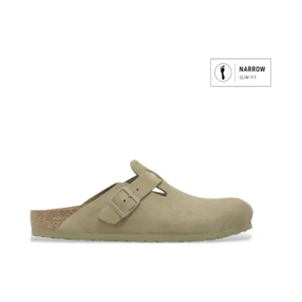 Birkenstock Boston Damen Flip-Flops Und Sandalen - Grün - Größe 40 - Wildleder thumbnail