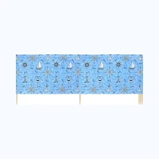 Ladeheid Windschutz Strand Sichtschutz Mit Holzstab Praktisches Strand Zubehör LAEX001 (Marine-64, 4 M)
