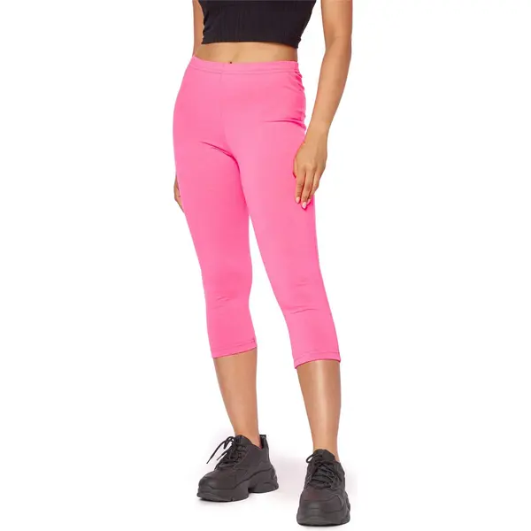 Bellivalini Dames Leggings - Neonbroek - Sport - Capri - Joggingbroek - Sporbroek - Yogabroek - Blv-BLV50-302-Le - Roze - M thumbnail