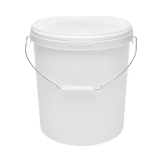 1x Garronda Emmer Met Deksel - 16 L - Verpakkingsemmer - Emmertje - Rond - Wit Gd-Pl-Bis-Whit