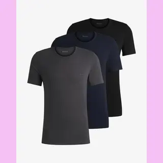 Boss Orange 3 Pack Classic Regular Fit Crew Neck Mens T-Shirts Nos - Multicolour Cotton - Size Medium