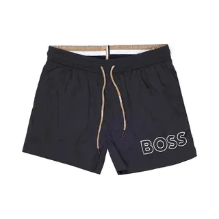 Boss Zwemshorts 'Mooneye' Zwart / Wit