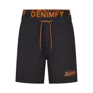 Denimfy Heren Short DFNeo Bequem Zwart 4XL Volwassenen Zwembroek Zwemshort