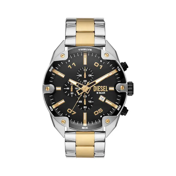 Diesel Watch For Men Spiked, Chronograph Movement, 49MM Silver Stainless Steel Case With A Stainless Steel Strap, DZ4627 thumbnail