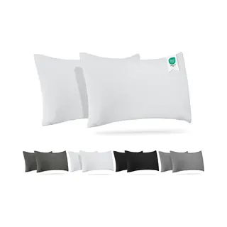 Barbons Kussensloop 40 X 60 Set Van 2 - Jersey 165 G/m² Kussenhoes - 100% Katoen - Wit