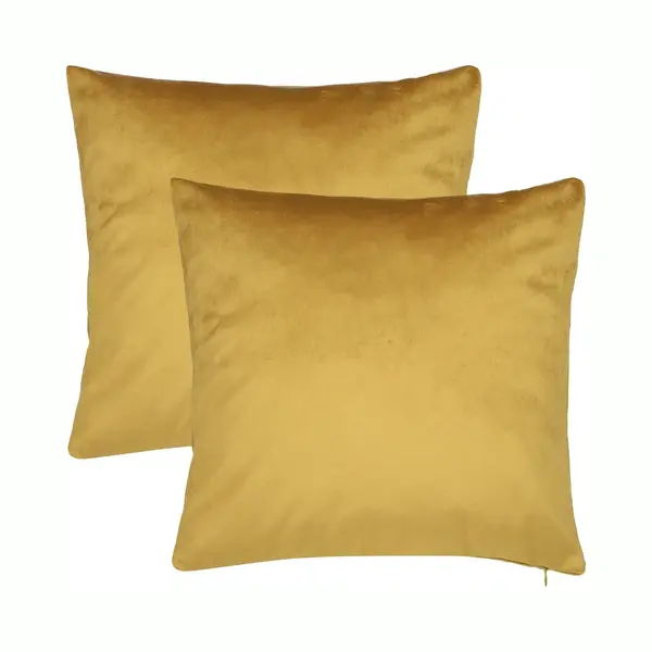 Barbons Kussenhoes 40x40 - Set Van 2 Kussenhoesjes - Kussensloop - Mosterd thumbnail