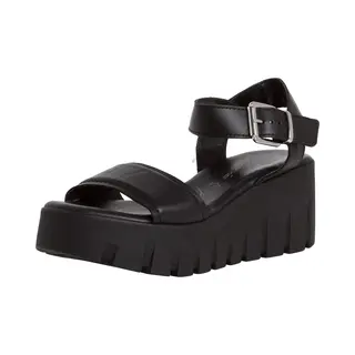 Tamaris Leather Heeled sandal Unisex Black