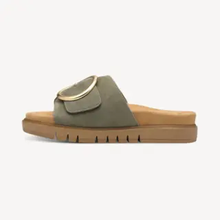 Tamaris Leder Mule Unisex Grün