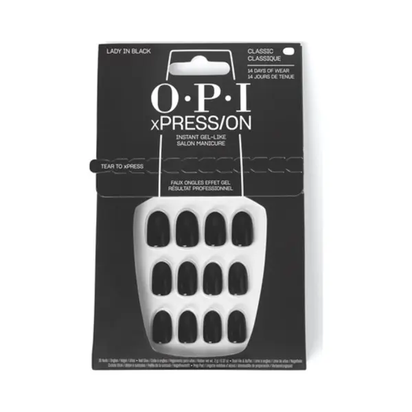 Opi xPRESS/On Fingernägel Schwarz Einfarbig 30 Stück(e) Sichtverpackung thumbnail