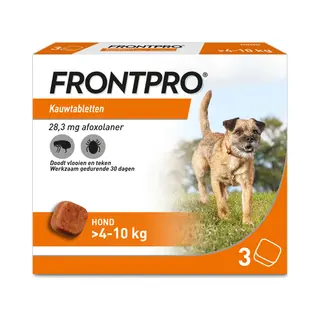 Frontpro Hund M - Kautablette Gegen Zecken & Flöhe (Hunde 4 Bis 10 Kg) - 3X Kautabletten Für 3 Monate Schutz