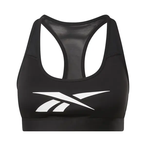 Reebok Lux Racer Logo Vector Bra Black White - Xs thumbnail