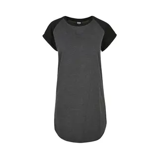 Urban Classics, Damen, Kleider, Ladies Contrast Raglan Tee Dress - 17906, Mehrfarbig, Schwarz, (S)