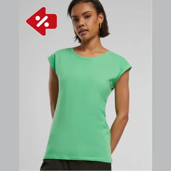 Build Your Brand, Damen, Shirts, Ladies' Extended Shoulder Tee, Grau, (5XL) thumbnail
