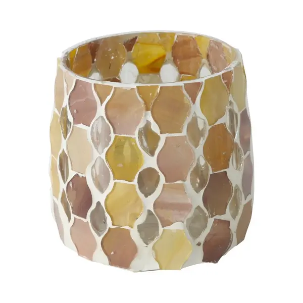 Boltze Sfeerlicht Waxinehouder Alejo Glas Mozaiek Beige thumbnail
