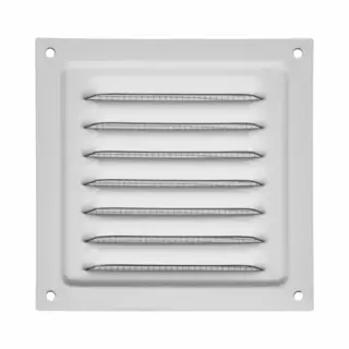 Sotech Aluminium Ventilatierooster 125 X 125 Mm Wit Met Muggengaas Rookgasrooster Voor Opschroefbare Montage
