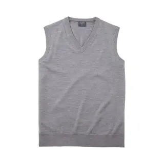 Olymp Herren Strickweste Casual.Strick, Single Jersey, 978 Knit Regular Fit, Silbergrau 63, L