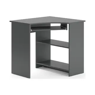 Vicco Corner Desk Odin, Anthracite, 83 X 76 Cm, With Pull-out Keyboard Tray And Storage Shelves