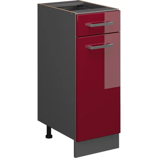 Vicco Unterschrank R-Line, Rot Hochglanz/Anthrazit, 30 Cm Ohne Arbeitsplatte (1-St) thumbnail