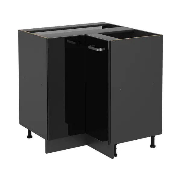 Vicco Eckunterschrank R-Line, Schwarz Hochglanz/Anthrazit, 75.6 Cm Ohne Arbeitsplatte (1-St) thumbnail