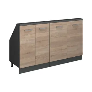 Dachschrägenschrank-set Rion, Sonoma/anthrazit, 2er Set, Vicco