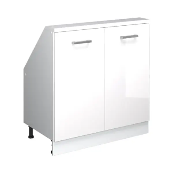 Vicco Rion Kast Voor Schuine Wand – Met 2 Deuren Wit Hoogglans/wit thumbnail