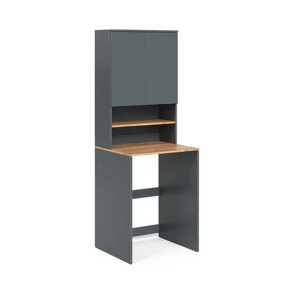 Vicco Washing Machine Cabinet Viktor, Anthracite/golden Oak, 68 X 88.2 Cm 2 Parts With Shelf, Suitable For Storing Detergent And Towels thumbnail