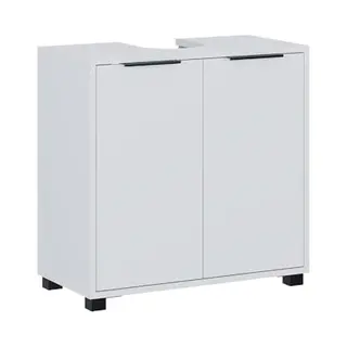 Vicco Meuble Vasque Simple "Alina", Blanc, 60x60cm Avec Portes, Pour Le Rangement Des Accessoires De Salle De Bain Sous Le Lavabo
