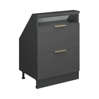 Vicco Meuble De Rangement Sous Pente, Anthracite-or, 60x81.6cm Avec 2 Tiroirs